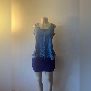 Frayed Blue Denim Tank Top